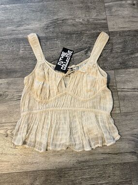 Target Cream Textured Tie-Front Camisole